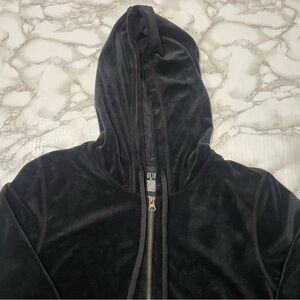 Hue Black Velour Hooded Jacket